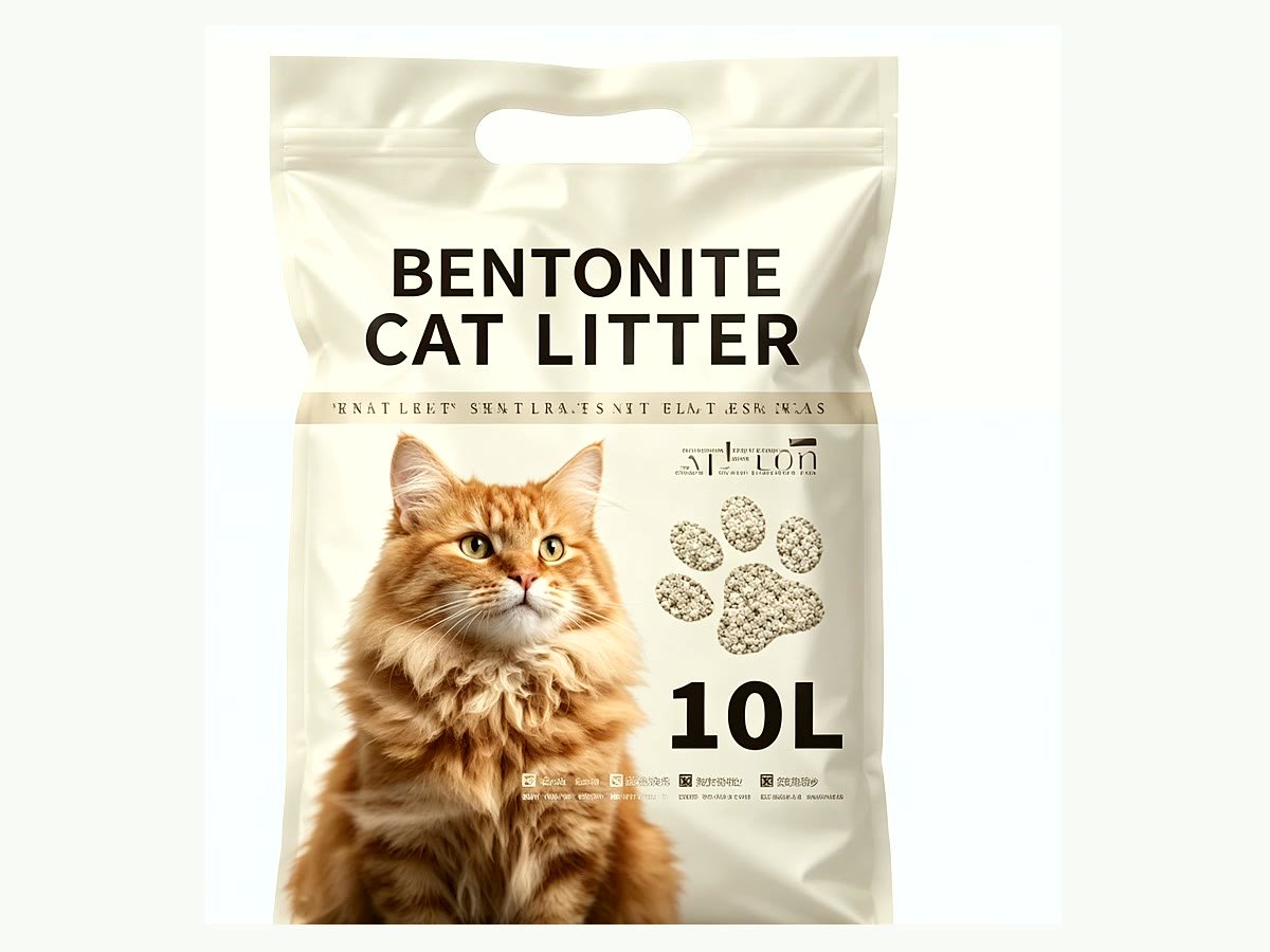Three-side seal bag for private label bentonite cat litter